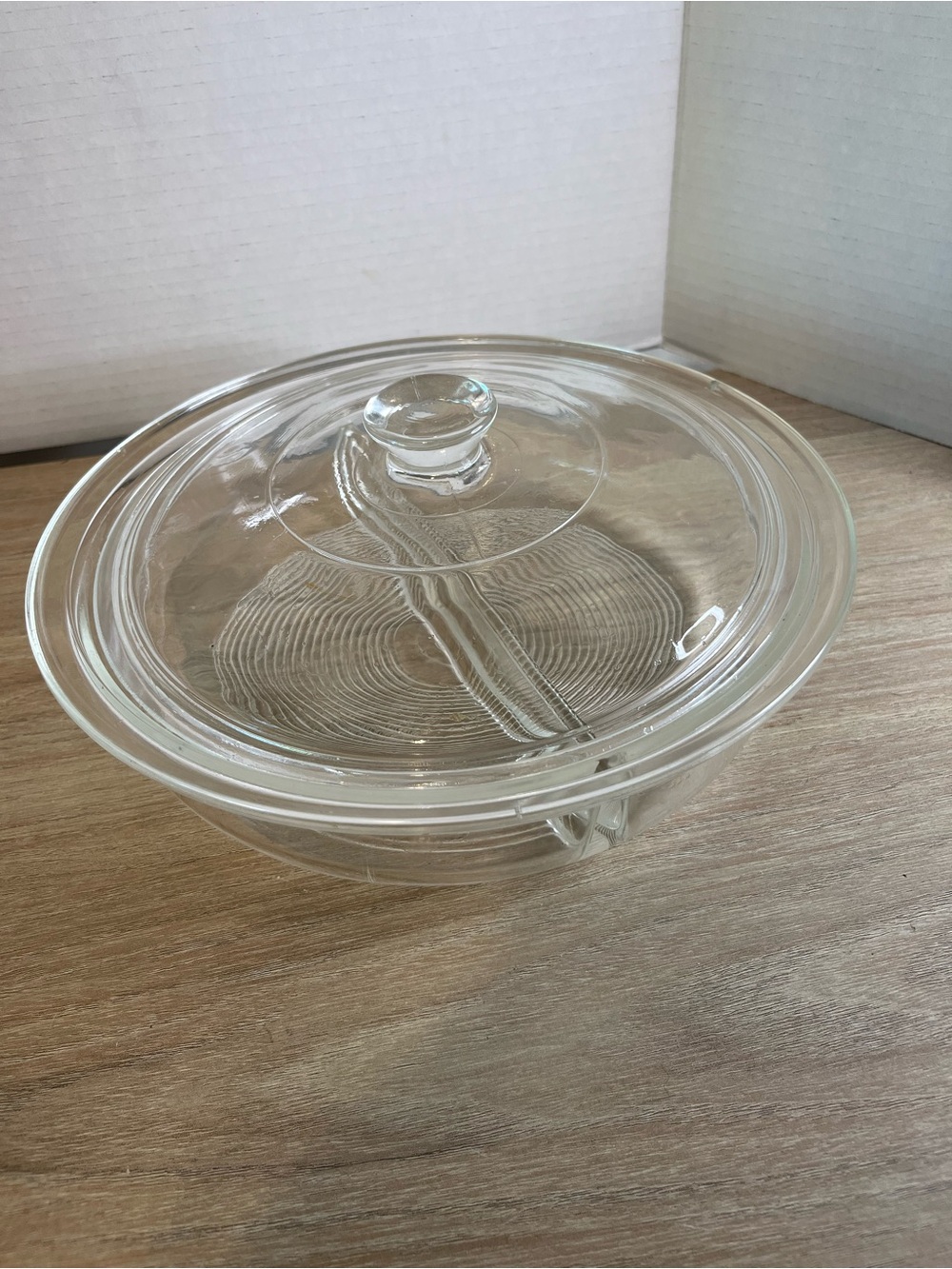 Pyrex Clear Divided Glass Serving Dish with Lid
